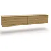 Image de Meuble TV NICOLE : meuble suspendu et sur pied, sans poignées, commode de 160 cm, chêne artisan