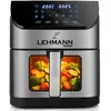 Image de Lehmann Friteuse à air chaud XXL 8L avec hublot, 1800 W Friteuse à air avec 10 programmes et réglage de la température, minuterie, aliments sains sans huile