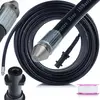 Image de Rosfix Tuyau de Nettoyage Canalisation 15m   Buse 1+3, Filetage 1/4", 160 Bar, 60°C | compatible avec netyeur haute pression Kärcher K2 K7