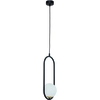 Image de Suspension Moderne Noire Cadre Ovale Globe Blanc E14 Jupiter