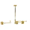 Image de Suspension Moderne Dorée Verre Blanc 6xg9/gu10 Jupiter