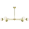Image de Suspension Moderne Dorée Blanc 6 Globes Verre G9 Trento