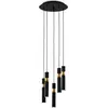 Image de Suspension ALAS noir et or, 5 x GU10 x 10 W, métal, dimensions : 136 x 37 x 37 cm, IP20, Jupiter
