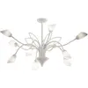 Image de Plafonnier GLORIOSA blanc sable 10xG9x8W en métal, dimensions : 50x81x81 cm, IP20, Jupiter