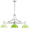 Image de Suspension PLATINO nickelée verte 3xE27x40W, métal, dimensions : 170x121x30,5 cm, IP20, Jupiter