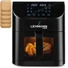 Image de LEHMANN Air Fryer 8L, Friteuse sans Huile XXL, Genêtre de visualisation, Cuve graduée, 12 programmes, 1800W, Noir