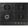 Image de Plaque de cuisson à gaz - AMICA - 4 brûleurs - 9,9 x 59 x 52 cm - PGA6101ApCb RETRO - Noir