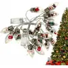 Image de Guirlande de Noël avec ampoules et figurines pour fenêtres, rideau lumineux de Noël