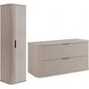 Image de RODAN | Meubles salle de bains - Beige - 100,4 cm, 2 pcs | Façades MDF | Armoire haute, sous-lavabo
