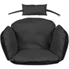 Image de Coussin de jardin 112x113 cm pour fauteuil suspendu Nid de cigogne imperméable noir
