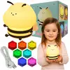 Image de Lampe de table LED « Abeille nocturne » jaune 3 W RGBW, en plastique, dimensions : 12,2 x 12,2 x 10,5 cm, IP20, Mary's