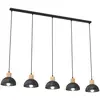 Image de Suspension SECO noire 5xE27x20W en métal, dimensions : 140x116x18 cm, IP20, Emibig