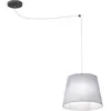 Image de Suspension ASCOT gris-noir 1xE27x20W, tissu, dimensions : 200x38x38 cm, IP20, Emibig