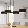 Image de Suspension Noire Élégante 4 Abat-jour Ronds E14 Drumz