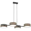 Image de Suspension DRUMZ noir et marron, 4 x E14 x 15 W, tissu, dimensions : 120 x 80 x 46 cm, IP20, Emibig