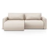 Image de Canapé-lit D'Angle + Box 3 Places En Tissu Structurel Beige