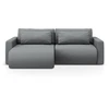 Image de Canapé-lit D'Angle + Box 3 Places En Tissu Structurel Gris