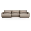 Image de Canapé-lit Forme-u + Box 4 Places Tissu Structurel Beige Foncé