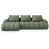 Image de Canapé-lit D'Angle Box 3 Places Tissu Structurel Vert Olive Foncé