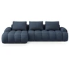 Image de Canapé-lit D'Angle + Box 3 Places Tissu Structurel Bleu Foncé
