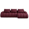 Image de Canapé-lit D'Angle Droit + Box 3 Places Tissu Structurel Bordeaux