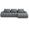 Image de Canapé-lit D'Angle Droit + Box 3 Places Tissu Structurel Gris