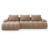 Image de Canapé-lit D'Angle Gauche Avec Coffre 3 Places Velours Beige Foncé