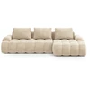Image de Canapé-lit D'Angle Droit Avec Coffre 3 Places Velours Beige Clair