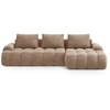 Image de Canapé-lit D'Angle Droit Avec Coffre 3 Places Velours Beige Foncé