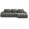 Image de Canapé-lit D'Angle Droit Coffre De Rangement 3 Places Velours Gris