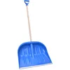 Image de Pelle à neige Aqbau® bleue avec bordure en aluminium   Pelle à neige renforcée avec nervures et poignée en D   Pelle à neige robuste avec manche en bois de 100 cm