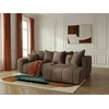 Image de Bobochic - Canapé D'Angle L Convertible Coffre Roxelane Tissu Bouclette Angle Droit Marron