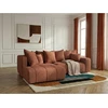Image de Bobochic - Canapé D'Angle L Convertible Coffre Roxelane Tissu Bouclette Angle Gauche Orange