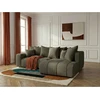 Image de Bobochic - Canapé D'Angle L Convertible Coffre Roxelane Tissu Bouclette Angle Droit Vert