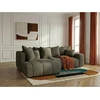 Image de Bobochic - Canapé D'Angle L Convertible Coffre Roxelane Tissu Bouclette Angle Gauche Vert