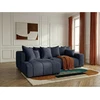 Image de Bobochic - Canapé D'Angle L Convertible Coffre Roxelane Tissu Bouclette Angle Gauche Bleu Foncé