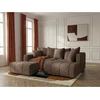 Image de Bobochic - Canapé D'Angle L Convertible Coffre Roxelane Tissu Bouclette Avec Pouf Angle Droit Marron