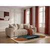 Image de Bobochic - Canapé Droit 3 Places Convertible Roxelane Tissu Bouclette Beige