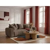 Image de Bobochic - Canapé Droit 3 Places Convertible Roxelane Tissu Bouclette Marron