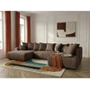 Image de Bobochic - Canapé Panoramique Convertible Roxelane Tissu Bouclette Angle Gauche Marron