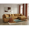 Image de Bobochic - Canapé Panoramique Convertible Roxelane Tissu Bouclette Angle Droit Jaune