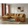 Image de Bobochic - Canapé Panoramique Convertible Roxelane Tissu Bouclette Angle Gauche Jaune