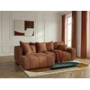 Image de Bobochic - Canapé D'Angle L Convertible Coffre Roxelane Tissu Chiné Angle Gauche Orange