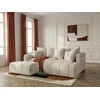 Image de Bobochic - Canapé D'Angle L Convertible Coffre Roxelane Tissu Chiné Avec Pouf Angle Droit Beige