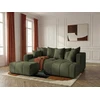 Image de Bobochic - Canapé D'Angle L Convertible Coffre Roxelane Tissu Chiné Avec Pouf Angle Droit Vert