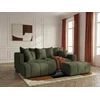 Image de Bobochic - Canapé D'Angle L Convertible Coffre Roxelane Tissu Chiné Avec Pouf Angle Gauche Vert