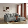 Image de Bobochic - Canapé D'Angle L Convertible Coffre Roxelane Tissu Chiné Avec Pouf Angle Gauche Gris Clair