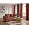 Image de Bobochic - Canapé 3 Places Convertible Roxelane Tissu Chiné Orange