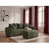 Image de Bobochic - Canapé 3 Places Convertible Roxelane Tissu Chiné Avec Pouf Vert