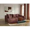 Image de Bobochic - Canapé D'Angle L Convertible Coffre Roxelane Tissu Chiné Angle Gauche Rouge